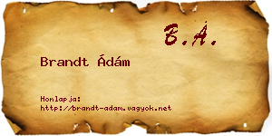 Brandt Ádám névjegykártya