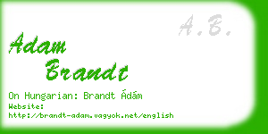 adam brandt business card